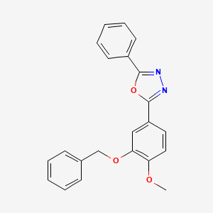 molecular formula C22H18N2O3 B14186300 2-[3-(Benzyloxy)-4-methoxyphenyl]-5-phenyl-1,3,4-oxadiazole CAS No. 863211-70-5