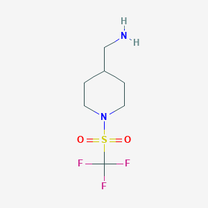molecular formula C7H13F3N2O2S B1418633 (1-三氟甲磺酰哌啶-4-基)甲胺 CAS No. 1154673-58-1