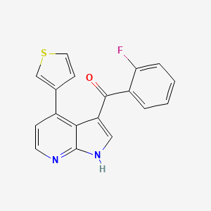 molecular formula C18H11FN2OS B14186356 (2-Fluorophenyl)[4-(thiophen-3-yl)-1H-pyrrolo[2,3-b]pyridin-3-yl]methanone CAS No. 858118-90-8