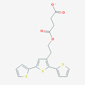 molecular formula C18H15O4S3- B14186370 4-[2-(2,5-Dithiophen-2-ylthiophen-3-yl)ethoxy]-4-oxobutanoate CAS No. 845869-46-7