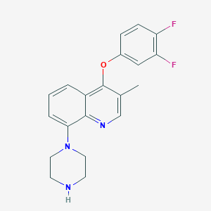 molecular formula C20H19F2N3O B14186395 4-(3,4-Difluorophenoxy)-3-methyl-8-(piperazin-1-yl)quinoline CAS No. 922734-53-0