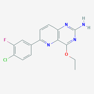 molecular formula C15H12ClFN4O B14186484 6-(4-Chloro-3-fluorophenyl)-4-ethoxypyrido[3,2-d]pyrimidin-2-amine CAS No. 917759-17-2