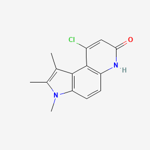 molecular formula C14H13ClN2O B14186552 9-Chloro-1,2,3-trimethyl-3,6-dihydro-7H-pyrrolo[3,2-f]quinolin-7-one CAS No. 917891-61-3