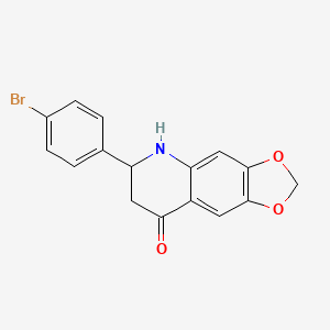 molecular formula C16H12BrNO3 B14186554 6-(4-Bromophenyl)-6,7-dihydro-2H-[1,3]dioxolo[4,5-g]quinolin-8(5H)-one CAS No. 847259-48-7