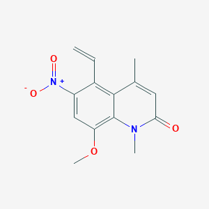 molecular formula C14H14N2O4 B14186555 5-Ethenyl-8-methoxy-1,4-dimethyl-6-nitroquinolin-2(1H)-one CAS No. 876514-97-5