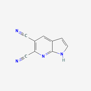 molecular formula C9H4N4 B14186587 1H-Pyrrolo[2,3-b]pyridine-5,6-dicarbonitrile 