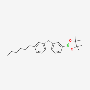 molecular formula C25H33BO2 B14186600 2-(7-Hexyl-9H-fluoren-2-YL)-4,4,5,5-tetramethyl-1,3,2-dioxaborolane CAS No. 922706-37-4