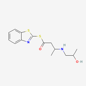 molecular formula C14H18N2O2S2 B14186655 S-1,3-Benzothiazol-2-yl 3-[(2-hydroxypropyl)amino]butanethioate CAS No. 921222-75-5