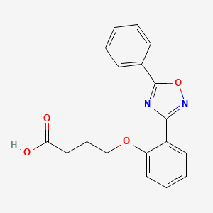 molecular formula C18H16N2O4 B14186665 4-[2-(5-Phenyl-1,2,4-oxadiazol-3-yl)phenoxy]butanoic acid CAS No. 876162-22-0