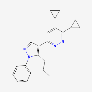 molecular formula C22H24N4 B14186677 3,4-Dicyclopropyl-6-(1-phenyl-5-propyl-1H-pyrazol-4-yl)pyridazine CAS No. 918873-97-9