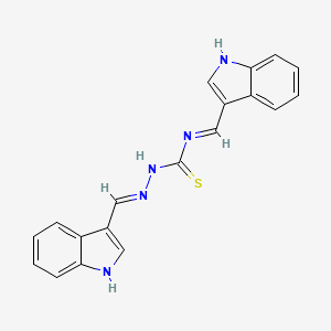 molecular formula C19H15N5S B14186695 (1E)-1-(1H-indol-3-ylmethylidene)-3-[(E)-1H-indol-3-ylmethylideneamino]thiourea 