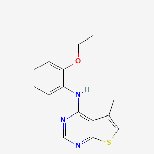 molecular formula C16H17N3OS B14186729 5-Methyl-N-(2-propoxyphenyl)thieno[2,3-d]pyrimidin-4-amine CAS No. 917906-61-7