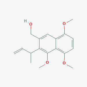 molecular formula C18H22O4 B14186774 2-Naphthalenemethanol, 4,5,8-trimethoxy-3-(1-methyl-2-propenyl)- CAS No. 834867-19-5