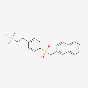 molecular formula C21H23ClO2SSi B14186783 Chloro(dimethyl)(2-{4-[(naphthalen-2-yl)methanesulfonyl]phenyl}ethyl)silane CAS No. 850146-86-0