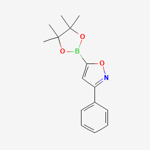 molecular formula C15H18BNO3 B1418683 3-Phenyl-5-(4,4,5,5-tetramethyl-1,3,2-dioxaborolan-2-yl)isoxazole CAS No. 374715-22-7