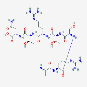 molecular formula C30H56N14O12 B14186852 L-Alanyl-N~5~-(diaminomethylidene)-L-ornithyl-L-seryl-L-threonyl-N~5~-(diaminomethylidene)-L-ornithyl-L-threonyl-L-asparagine CAS No. 861136-76-7