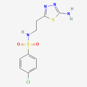 molecular formula C10H11ClN4O2S2 B1418686 N-[2-(5-氨基-1,3,4-噻二唑-2-基)乙基]-4-氯苯磺酰胺 CAS No. 1199215-64-9