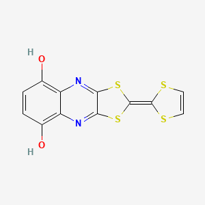 molecular formula C12H6N2O2S4 B14186908 2-(2H-1,3-Dithiol-2-ylidene)-4,9-dihydro-2H-[1,3]dithiolo[4,5-b]quinoxaline-5,8-dione CAS No. 925456-38-8