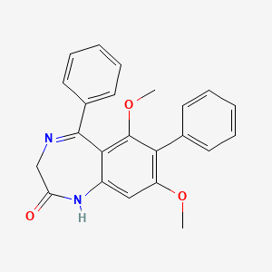 molecular formula C23H20N2O3 B14187010 6,8-Dimethoxy-5,7-diphenyl-1,3-dihydro-2H-1,4-benzodiazepin-2-one CAS No. 923957-86-2