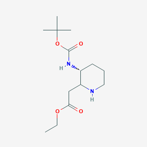 molecular formula C14H26N2O4 B1418705 乙酸(R)-(3-N-Boc-氨基-哌啶-2-基) CAS No. 1219132-56-5