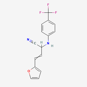 4-(Furan-2-yl)-2-[4-(trifluoromethyl)anilino]but-3-enenitrile