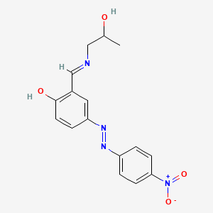 molecular formula C16H16N4O4 B14187147 2-{(E)-[(2-Hydroxypropyl)imino]methyl}-4-[2-(4-nitrophenyl)hydrazinylidene]cyclohexa-2,5-dien-1-one CAS No. 921612-05-7