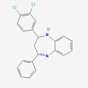 1H-1,5-Benzodiazepine, 2-(3,4-dichlorophenyl)-2,3-dihydro-4-phenyl-