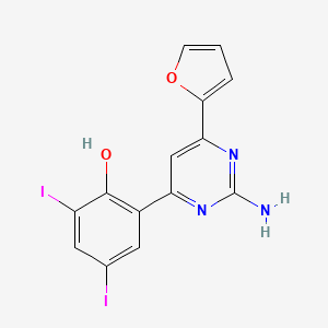 6-[2-Amino-6-(furan-2-yl)pyrimidin-4(1H)-ylidene]-2,4-diiodocyclohexa-2,4-dien-1-one