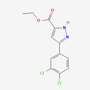 molecular formula C12H10Cl2N2O2 B1418723 ethyl 3-(3,4-dichlorophenyl)-1H-pyrazole-5-carboxylate CAS No. 1284219-86-8