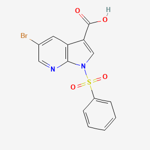 molecular formula C14H9BrN2O4S B14187270 1H-Pyrrolo[2,3-B]pyridine-3-carboxylic acid, 5-bromo-1-(phenylsulfonyl)- 