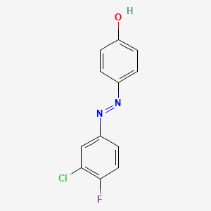 molecular formula C12H8ClFN2O B14187292 4-[2-(3-Chloro-4-fluorophenyl)hydrazinylidene]cyclohexa-2,5-dien-1-one CAS No. 919782-60-8