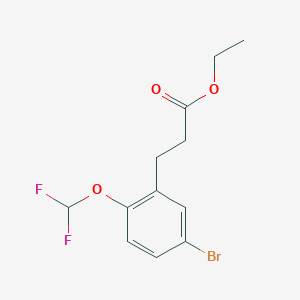 molecular formula C12H13BrF2O3 B1418732 丙酸乙酯3-[5-溴-2-(二氟甲氧基)苯基] CAS No. 1057674-78-8
