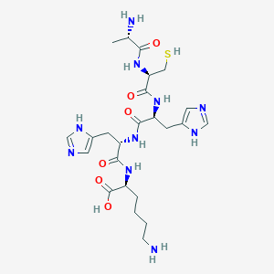 molecular formula C24H38N10O6S B14187364 L-Lysine, L-alanyl-L-cysteinyl-L-histidyl-L-histidyl- CAS No. 872617-54-4