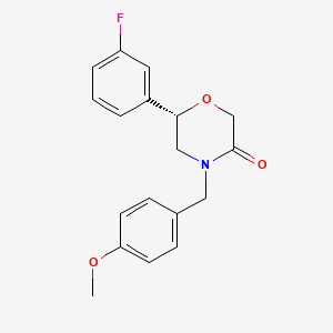 (6S)-6-(3-fluorophenyl)-4-[(4-methoxyphenyl)methyl]morpholin-3-one