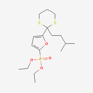 molecular formula C17H29O4PS2 B1418739 二乙基{5-[2-(3-甲基丁基)-1,3-二硫杂环己烷-2-基]-2-呋喃基}膦酸酯 CAS No. 1199589-68-8