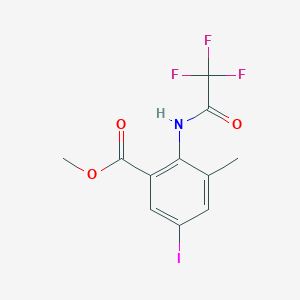 molecular formula C11H9F3INO3 B1418741 Methyl 5-iodo-3-methyl-2-[(2,2,2-trifluoroacetyl)-amino]benzenecarboxylate CAS No. 1186405-10-6