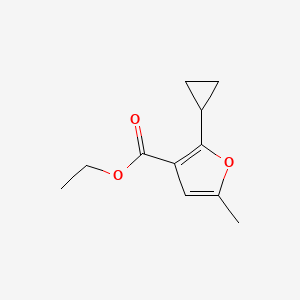 3-Furancarboxylic acid, 2-cyclopropyl-5-methyl-, ethyl ester