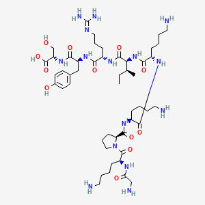 molecular formula C49H85N15O12 B14187444 Glycyl-L-lysyl-L-prolyl-L-lysyl-L-lysyl-L-isoleucyl-N~5~-(diaminomethylidene)-L-ornithyl-L-tyrosyl-L-serine CAS No. 863033-24-3