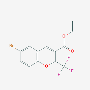 molecular formula C13H10BrF3O3 B1418749 6-溴-2-(三氟甲基)-2H-色烯-3-羧酸乙酯 CAS No. 1160474-50-9
