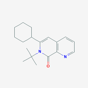 molecular formula C18H24N2O B14187495 7-tert-Butyl-6-cyclohexyl-1,7-naphthyridin-8(7H)-one CAS No. 922527-24-0