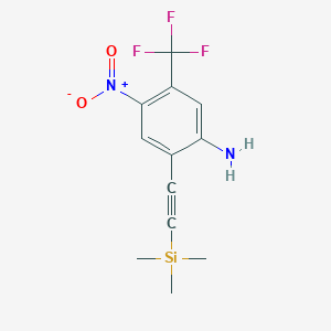 B1418750 4-Nitro-5-(trifluoromethyl)-2-[2-(trimethylsilyl)ethynyl]phenylamine CAS No. 1186405-13-9