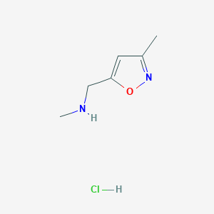 molecular formula C6H11ClN2O B1418752 N-甲基-1-(3-甲基-5-异噁唑基)甲胺盐酸盐 CAS No. 1000896-85-4