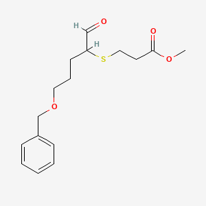 molecular formula C16H22O4S B14187552 Methyl 3-{[5-(benzyloxy)-1-oxopentan-2-YL]sulfanyl}propanoate CAS No. 926657-79-6