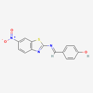 4-[(E)-(6-nitro-1,3-benzothiazol-2-yl)iminomethyl]phenol