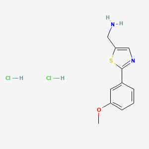 molecular formula C11H14Cl2N2OS B1418766 {[2-(3-甲氧基苯基)-1,3-噻唑-5-基]甲基}胺二盐酸盐 CAS No. 915923-85-2