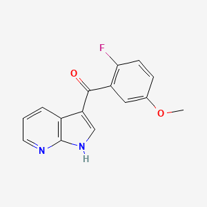 molecular formula C15H11FN2O2 B14187679 (2-Fluoro-5-methoxyphenyl)(1H-pyrrolo[2,3-b]pyridin-3-yl)methanone CAS No. 858118-44-2