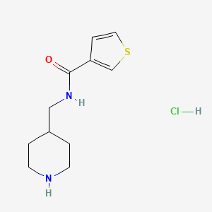 molecular formula C11H17ClN2OS B1418777 N-(Piperidin-4-ylmethyl)thiophene-3-carboxamide hydrochloride CAS No. 1185314-53-7