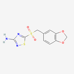 molecular formula C10H9N3O4S2 B14187784 5-[(2H-1,3-Benzodioxol-5-yl)methanesulfonyl]-1,2,4-thiadiazol-3-amine CAS No. 922504-94-7