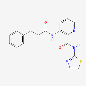 molecular formula C18H16N4O2S B14187794 3-(3-phenylpropanamido)-N-(1,3-thiazol-2-yl)pyridine-2-carboxamide CAS No. 922712-14-9