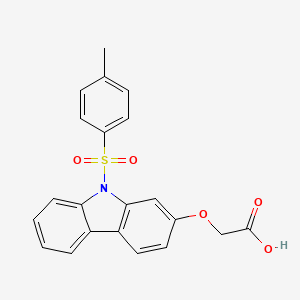 molecular formula C21H17NO5S B14187801 {[9-(4-Methylbenzene-1-sulfonyl)-9H-carbazol-2-yl]oxy}acetic acid CAS No. 920982-20-3